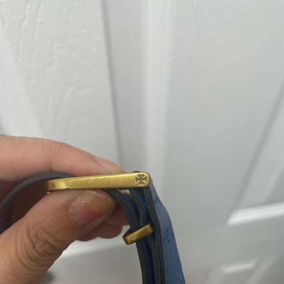 Tory Burch peacock blue leather bucket bag - Picture 3 of 7